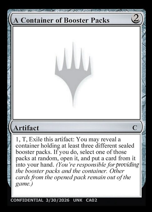 A Container of Booster Packs
